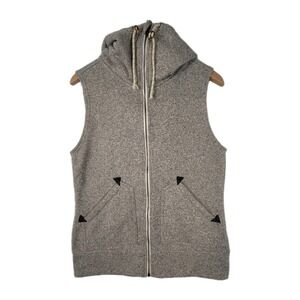 BURTON HOODED STARR VEST SMALL GRAY FULL ZIP DRYRIDE SNOWBOARD SKI LAYER JACKET